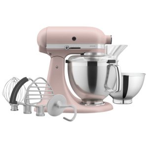 KitchenAid Artisan Tilt-Head Stand Mixer with Premium Accessory Pack - 5Qt - 325-Watt - Feathered Pink
