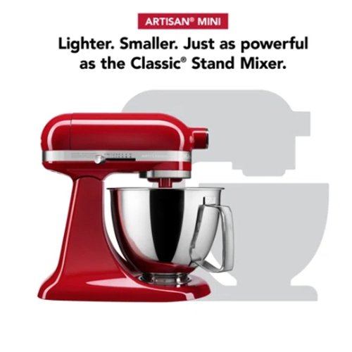 KitchenAid KSM3316XER Artisian Mini 3.5-Quart Tilt-Head Stand Mixer (Empire Red) - Image 3