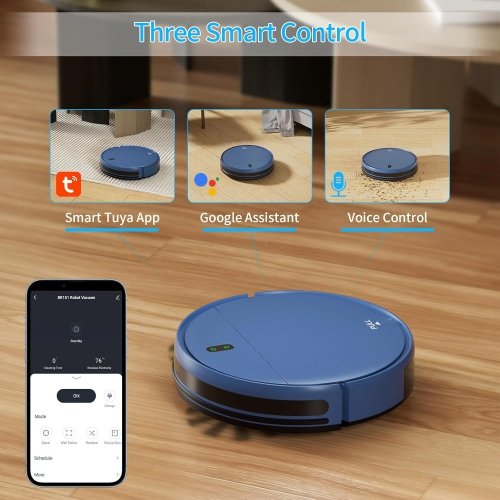 ZCWA Robot Vacuum and Mop, 2 in 1 Robot Vacuum Self-Charging Robot Vacuum Cleaner Compatible with WiFi/APP, Ideal for Hard Floor, Carpet and Pet Hair - Image 3